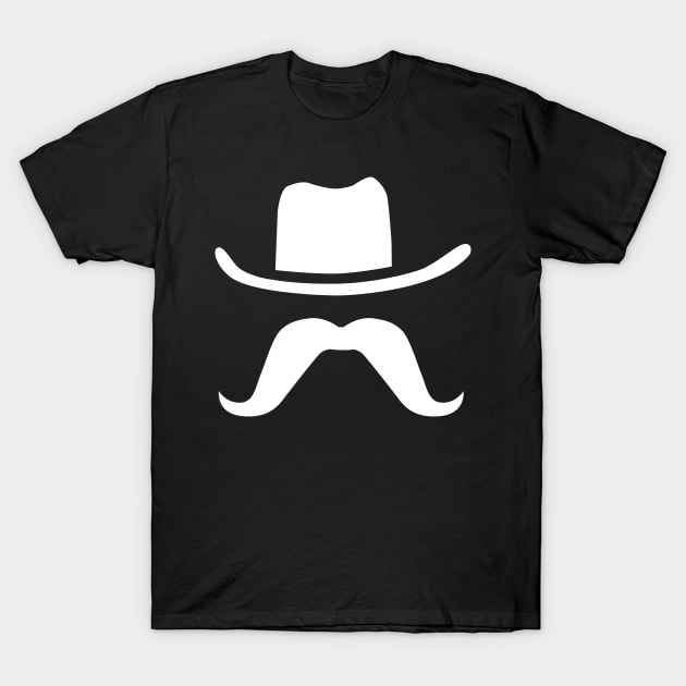 Cowboy Hat and Mustache Silhouette Graphic T-Shirt by DetourShirts